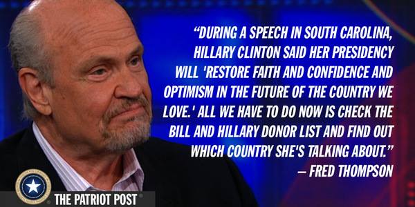 Hillary Clinton restoring faith in our country