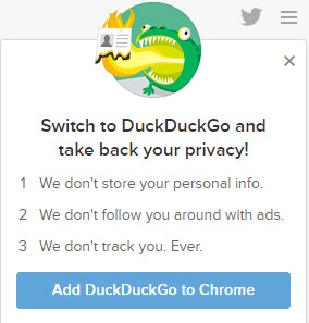 Use Duck Duck Go for privacy