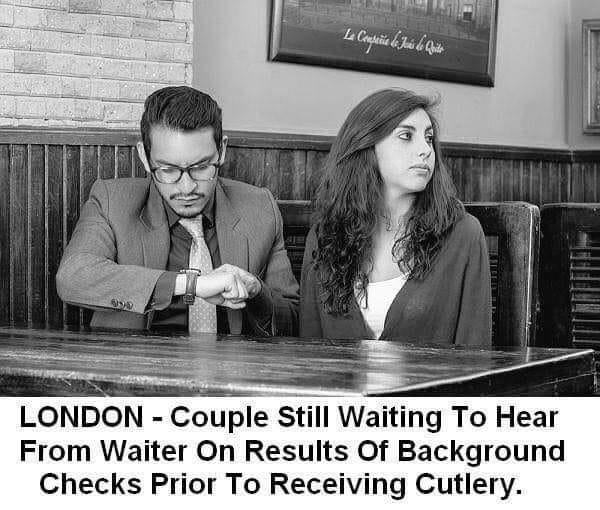 London, Restaurant Cutlery background check